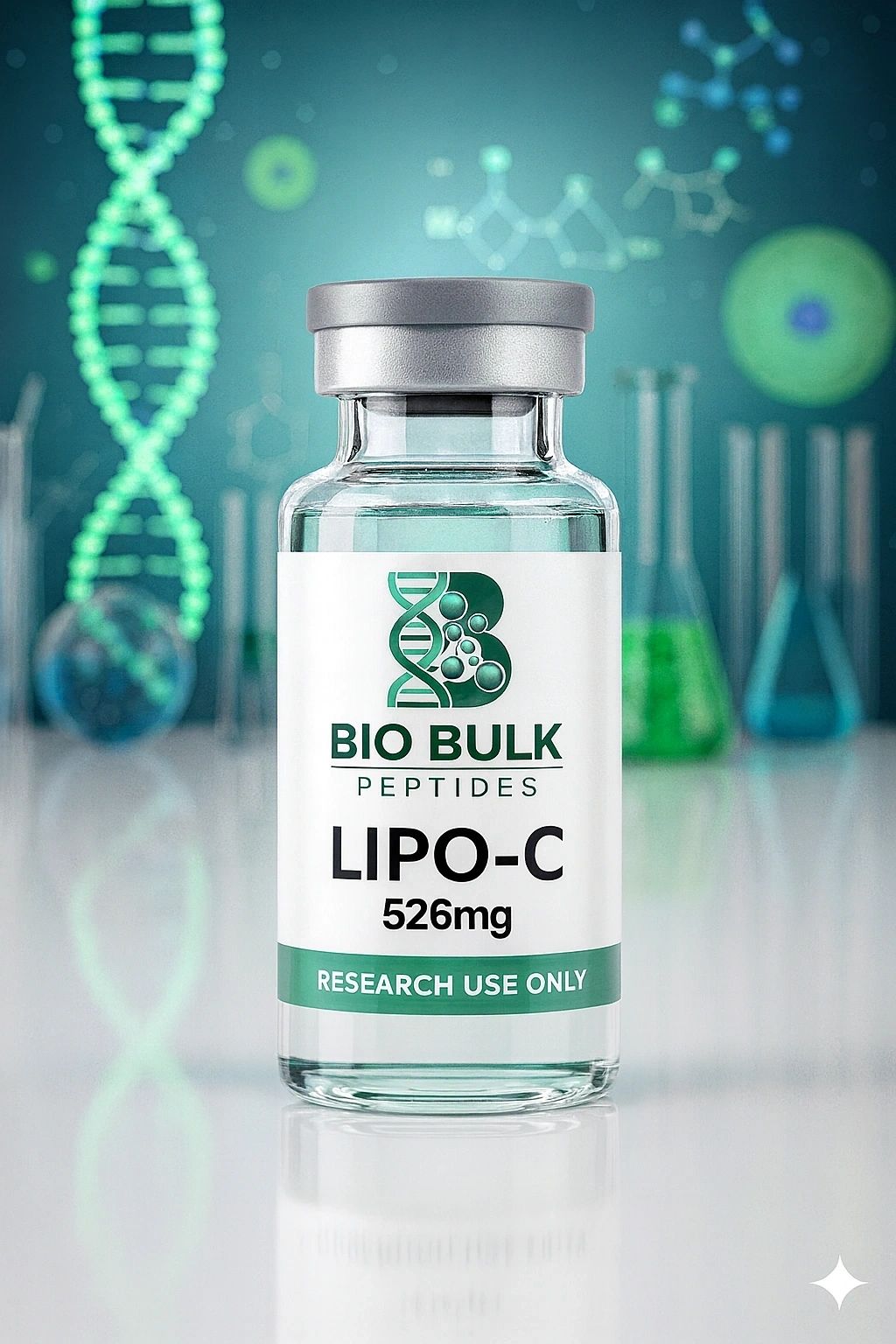 A vial labeled Bio Bulk Lipo-C 526mg supplement.