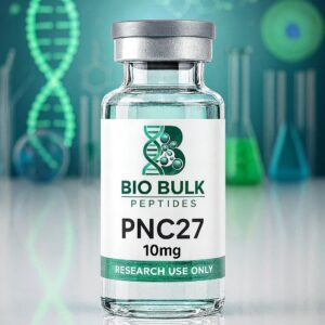 A vial labeled PNC27 by Bio Bulk, 10mg for research use.